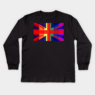 British Union Jack Rainbow Gay Pride Flag Kids Long Sleeve T-Shirt